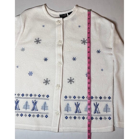 CROFT & BARROW Winter Button Down Fleece Cardigan Size M (Bx 7) - Picture 8 of 10